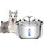 Fontaine à eau automatique pour chien avec fenêtre de niveau d'eau et lumière DEL, distributeur d'eau avec 3 filtres de remplacement pour animaux multiples