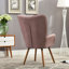 Fauteuil contemporain contemporain capitonné en velours soyeux capitonné-344294357