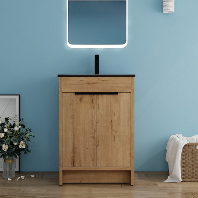 Ensemble de meuble-lavabo simple 24 po avec plateau en céramique Toudgha