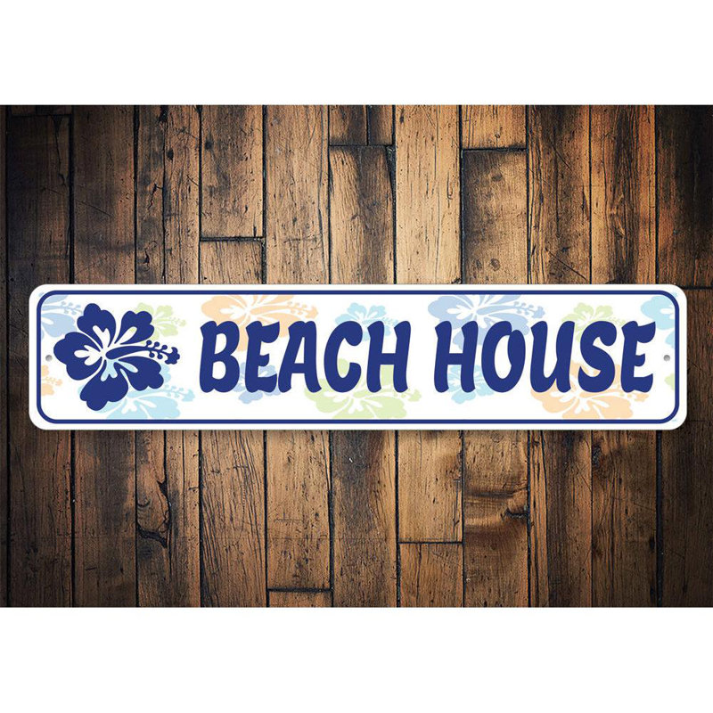 Plaque en aluminium Beachy Flower, H 4 po x l 18 po x P 0,04 po
