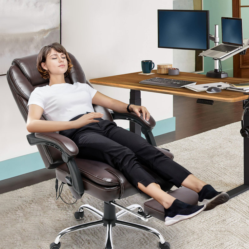 Fauteuil de direction avec appui-tête Miyisha, Brun