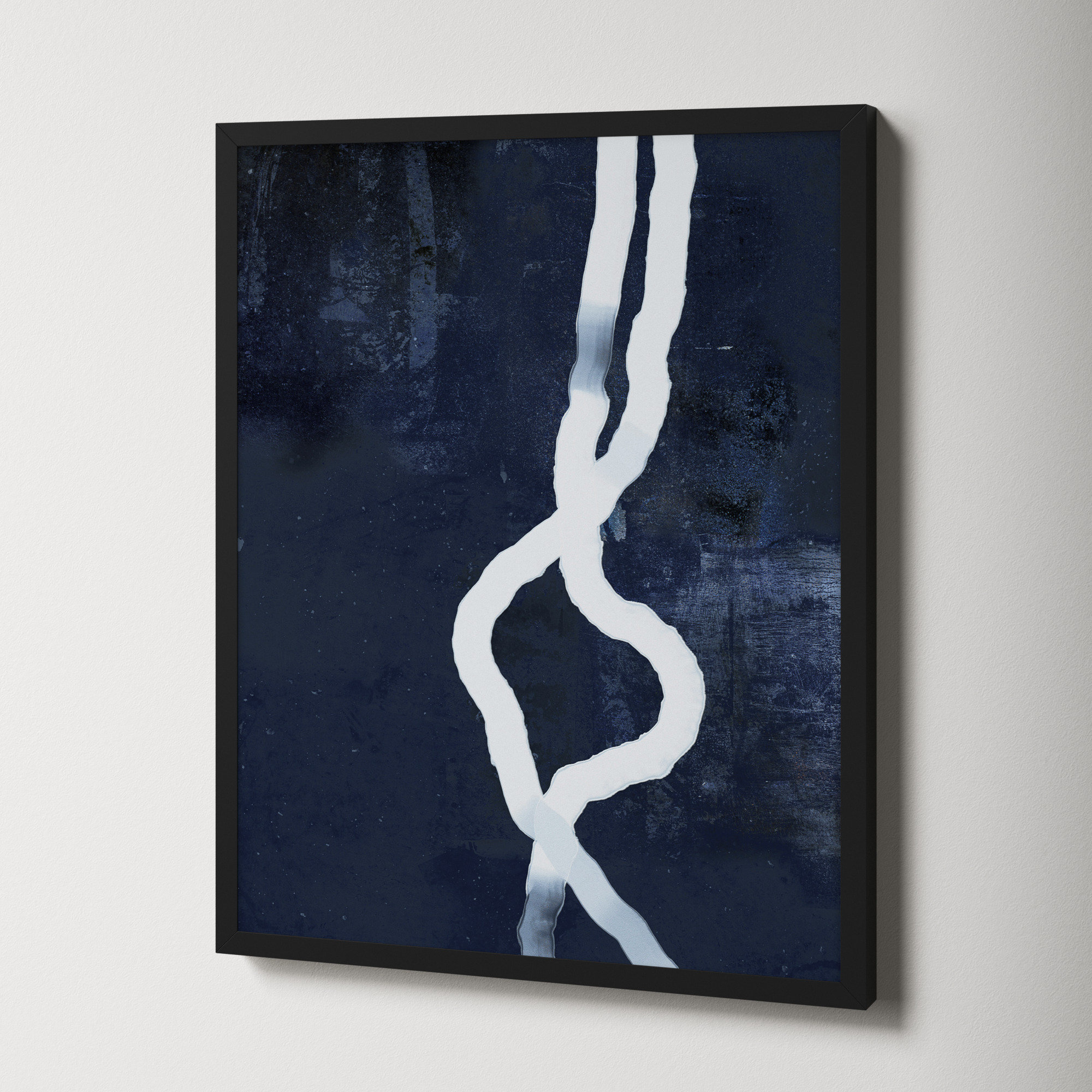 White Rope 3 by Jacques Pilon, 25" H x 20" W, Black