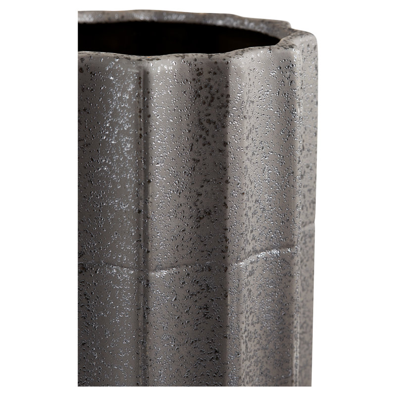 Brutalist Ceramic Table Vase, 13.5" H x 6" W x 6" D