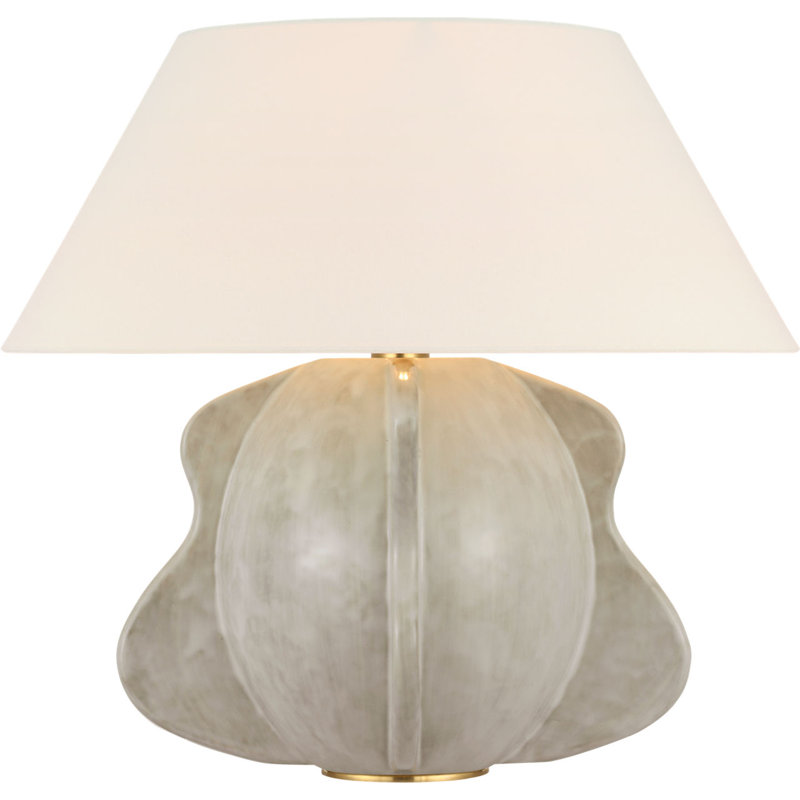 Delmar 22" Table Lamp with Linen Shade, Antiqued White