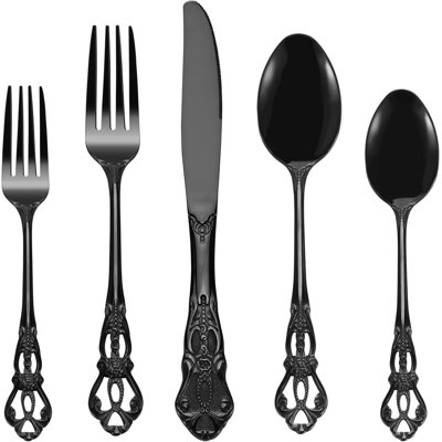 Black Silverware Set