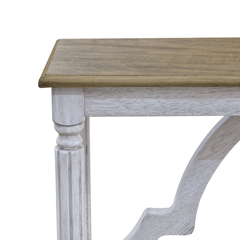 Allanton 45.9'' Solid Wood Console Table, Antique Oak/Antique White