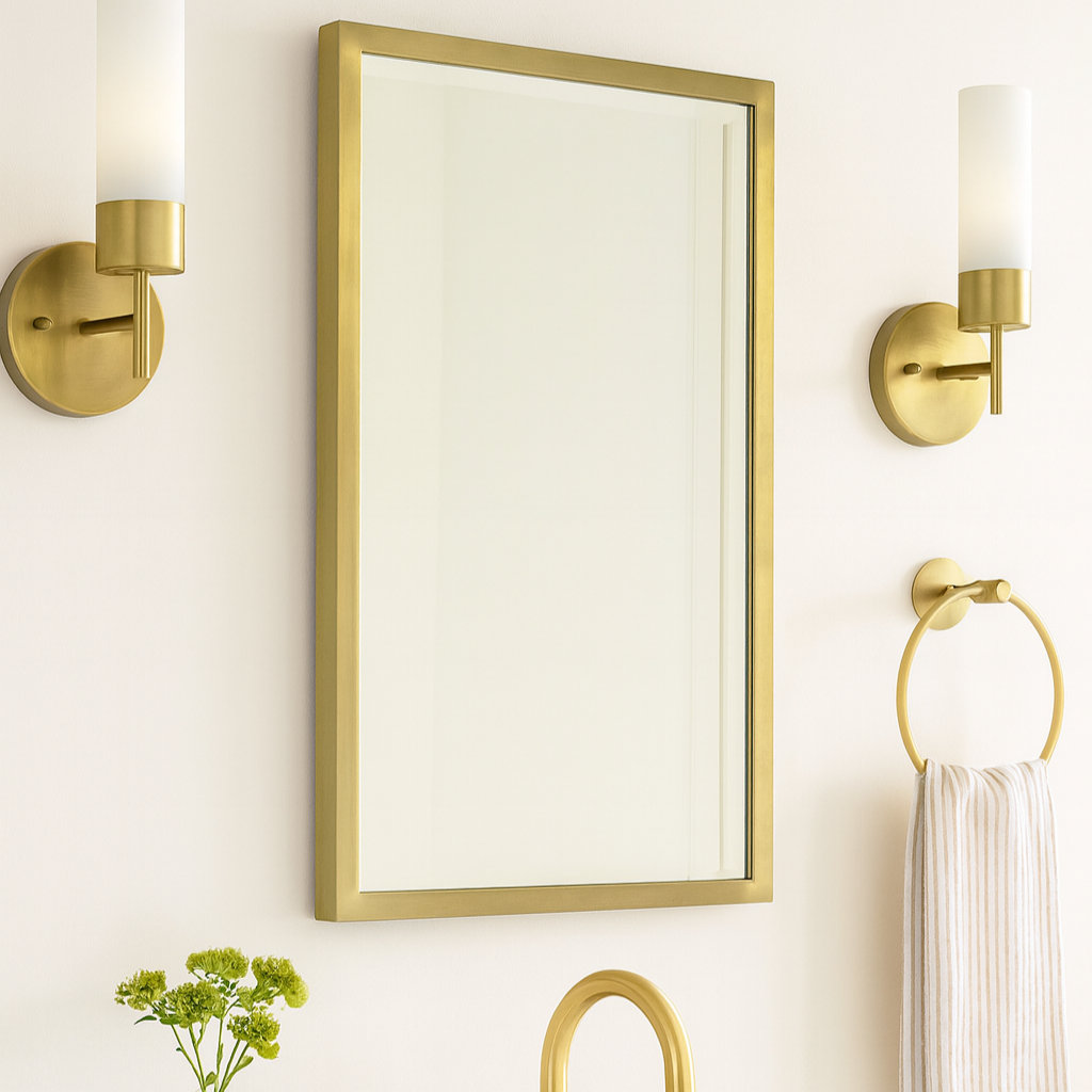 Haddison Recessed Medicine Cabinet, Brushed Gold, 24" x 16"