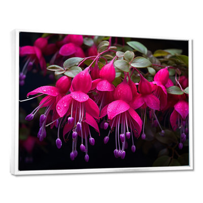 Fuchsia vivace, fleurs II, art mural floral, salon
