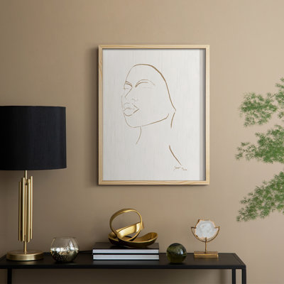 Portrait Sketch II Framed Print - Solid Wood