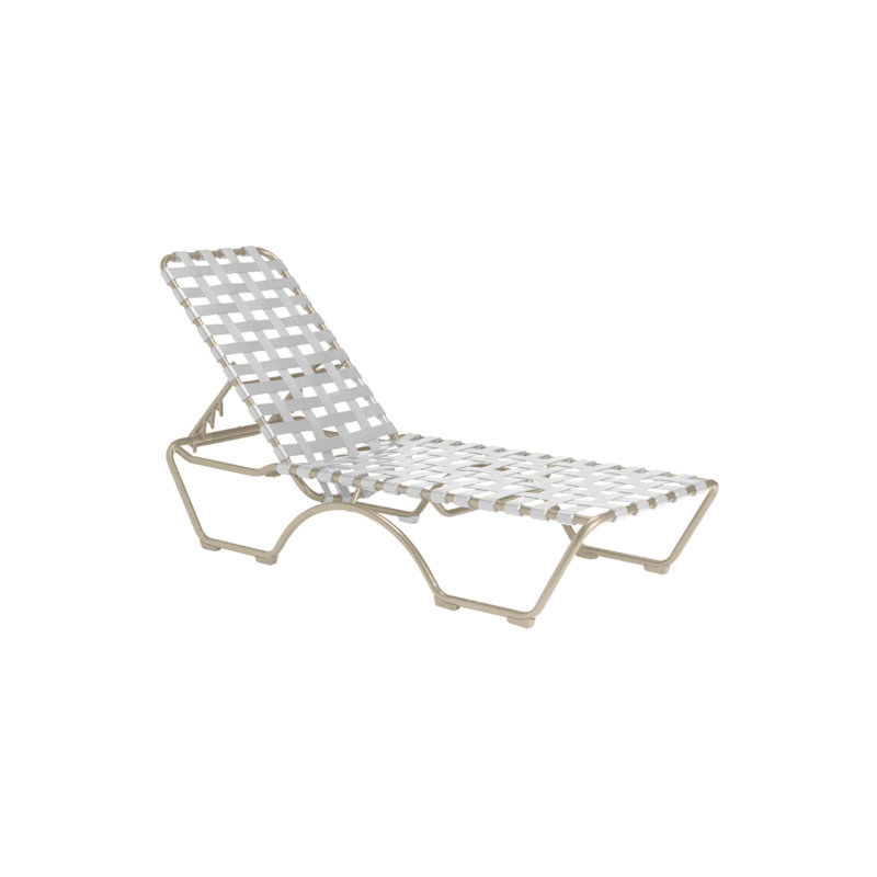 Kahana Outdoor Metal Chaise Lounge, Snow Vinyl, Sonora