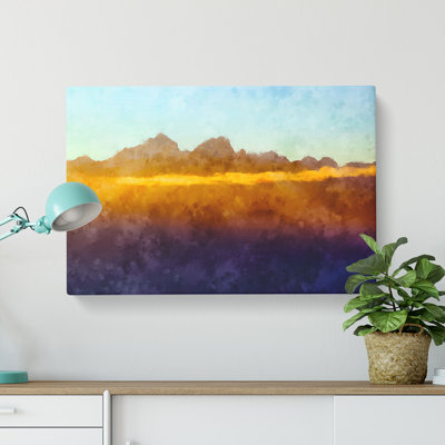 Amber Mountains Painting - Wrapped Canvas