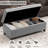 Cassina 51" Linen Upholstered  Storage Ottoman Bench -1364026117