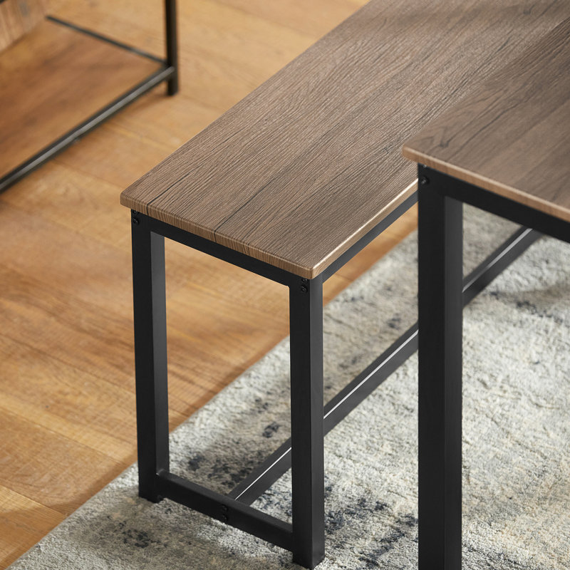 Glain 4 - Person Dining Set, Black/Brown