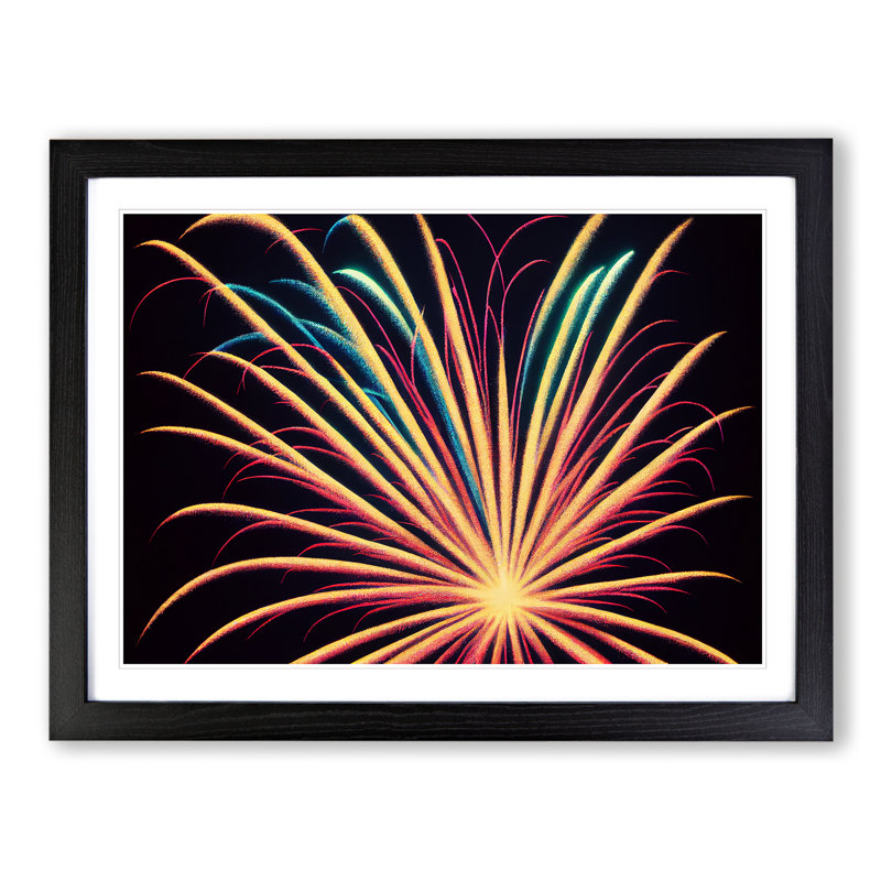 Boundless Fireworks - Single Picture Frame Print, Black Framed, 25cm H x 34cm W x 2cm D
