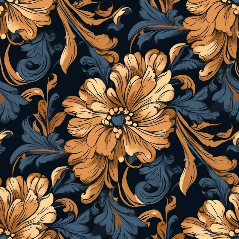 Polyester Comforter, Brown/Blue Floral, Queen Comforter