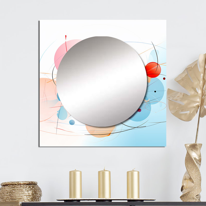 Lipan - Miroir géométrique carré moderne pour décoration murale, 23 po x 23 po