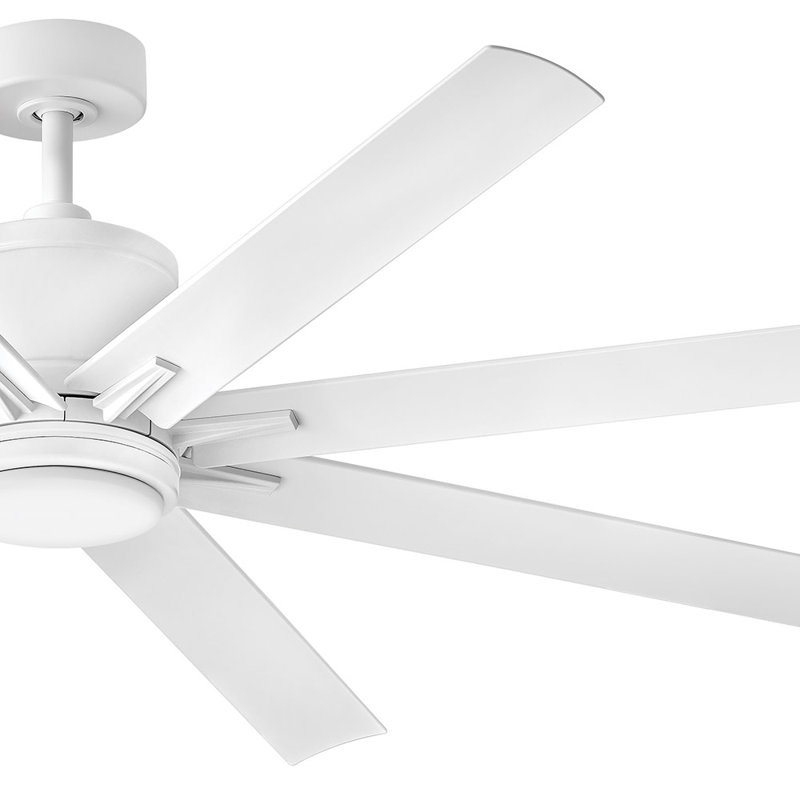 Ventilateur de plafond à DEL Hinkley Vantage, Blanc, Blanc mat