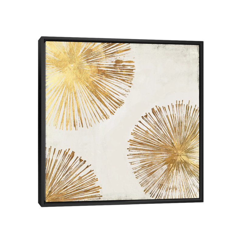 «Gold Star II», impression sur toile, H 18 po x l 18 po x P 1,5 po, Toile avec cadre flottant noir, Pas de tapis
