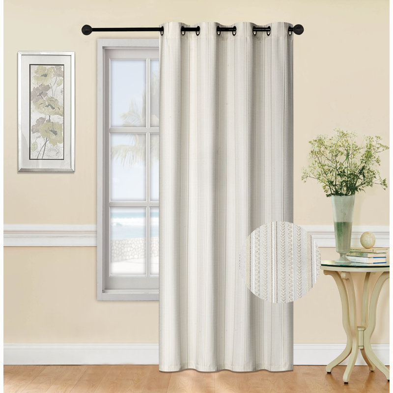 Panneau de jacquard rayé, L 54 po x L 95 po, Argent argent