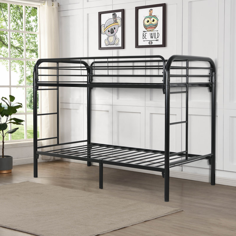 Kids Twin Bunk Bed, Black