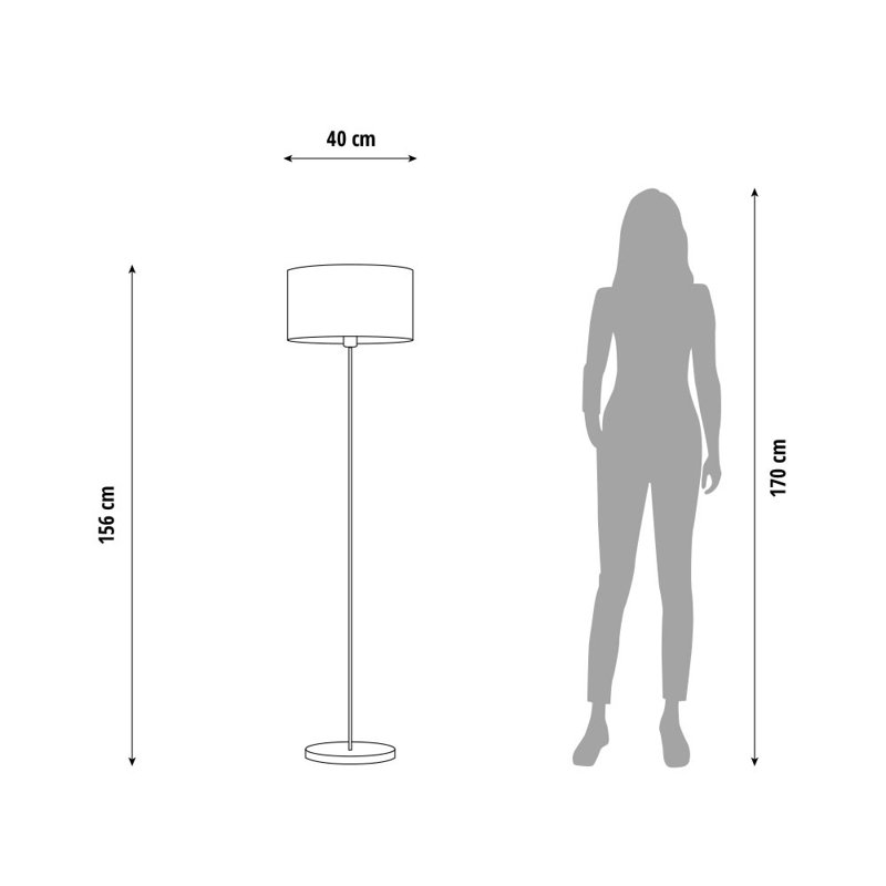 156cm Traditional Floor Lamp, Grey