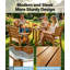 Ensembles repas d'extérieur toutes saisons - Ensembles repas d'extérieur modernes résistants à la rouille pour terrasse de jardin 4 tables et 8 chaises-126708468
