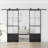 3/4 Lite Metal and Glass Double Barn Door with Installation Hardware Kit and Soft-close-100477378-98417945