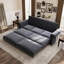 93.7" King - Size 31 Convertible Sleeper Grey Velvet With Comfortable Support And Space Saving Solution Quick Setup