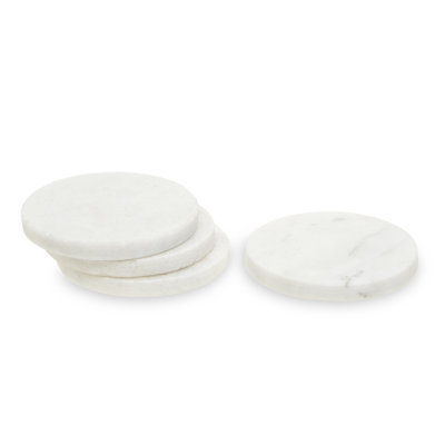 Kindia Marble Round 4 Piece Coaster Set