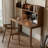 Nut-brown Rectangular Solid Wood with 2 drawers writing desk-118343156