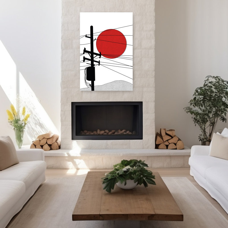Art japonais de paysage japonais abstrait, H 48 po x l 32 po