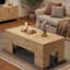 Table basse rectangulaire en bois 47,24 ", table basse centrale moderne avec pieds robustes pour le salon