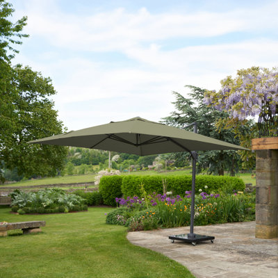 Chasiti 350 cm W X 260 cm D Rectangular Tilt Cantilever Parasol with Crank Lift