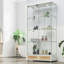 Vitrine moderne en verre avec lumières DEL, tablettes trempées et tiroirs sécurisés-126560660