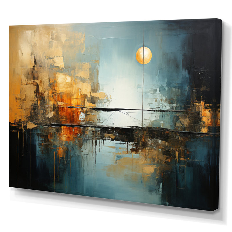 Impression sur toile Teal Orange Bold Energy I - Dams, H 12 po x l 20 po x P 1 po, Toile tendue