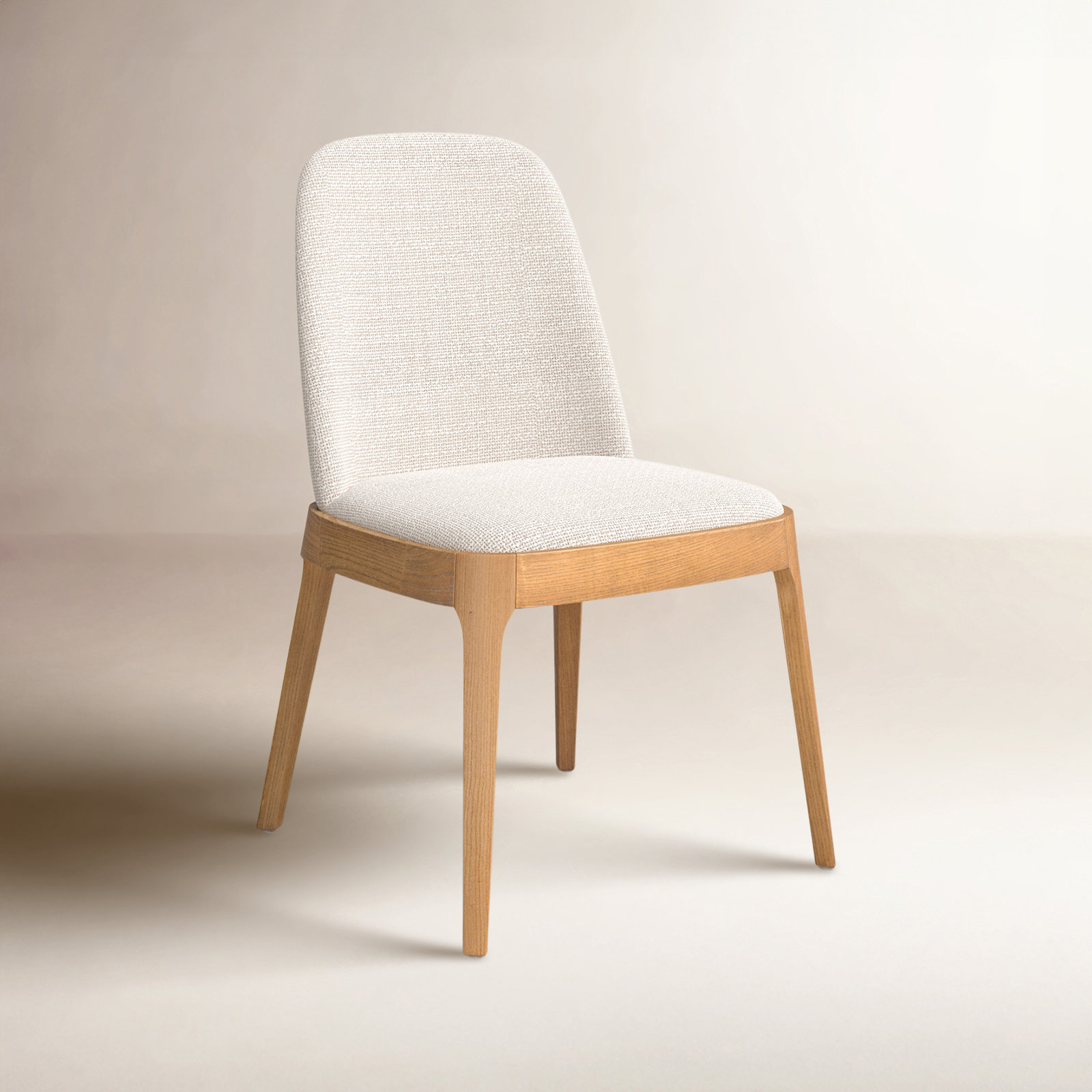 Verdi Dining Chair, White, Brown