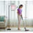 Arc Floor Lamp Pink Draped Curtain Pastel Stripes Purple Stars Floor Lamps with Remote LED Lights Adjustable Lamp Shades Tall Standing Lamps for Reading Office Living Room