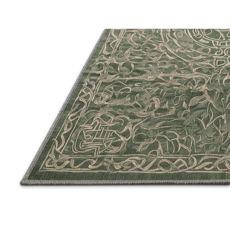 Tapis brun lavable à la machine, Rectangle 5 pi x 7 pi