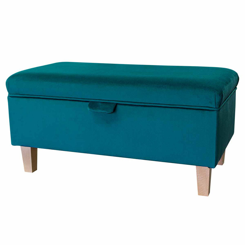 69.85cm Wide Rectangle Solid Colour Footstool Ottoman with Storage
