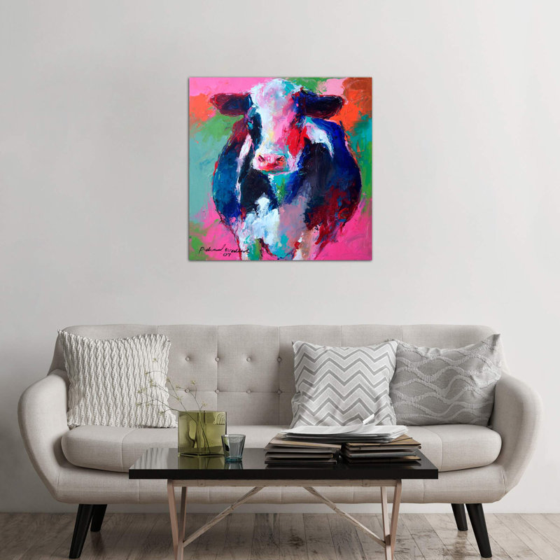 Cow II 1 Piece Painting on Canvas, 45.72 cm H x 45.72 cm W x 3.175 cm D, No Frame