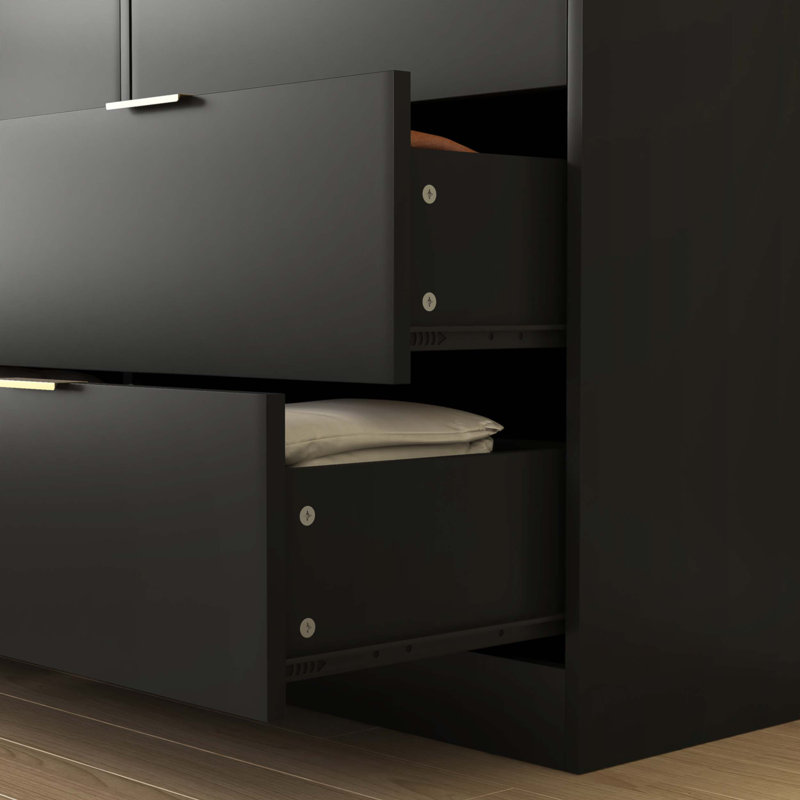 Simply Modern 6-Drawer Dresser, Black