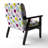Multicolor Circle Pattern - Upholstered Patterned Accent Arm Chair