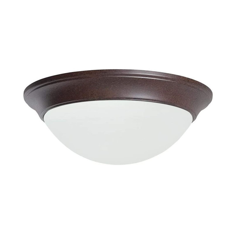 Glass Flush Mount, Satin Nickel, Silver
