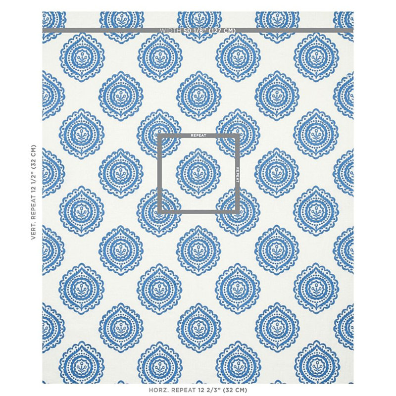 Tissu de broderie en lin Olana, Bleu