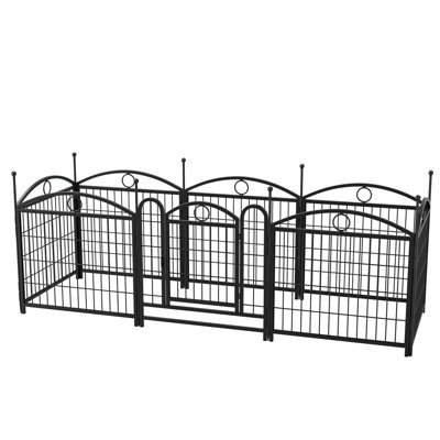 Heavy Duty 8 Panels Pet Playpen, 24 Inch Metal Fence With Doors, Dog Exercise Pen For Outdoor, Rust Foldable Fence, Outdoor Doors Large Medium Small Dogs, Rust