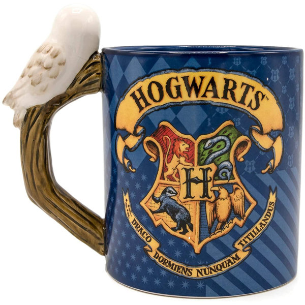 Silver Buffalo Harry Potter Hogwarts Crest 20Oz Ceramic Mug With Sculpted  Handle