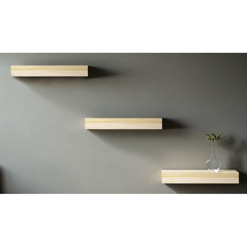 Rayne Poplar Floating Shelves, 4" H x 71" W x 5" D