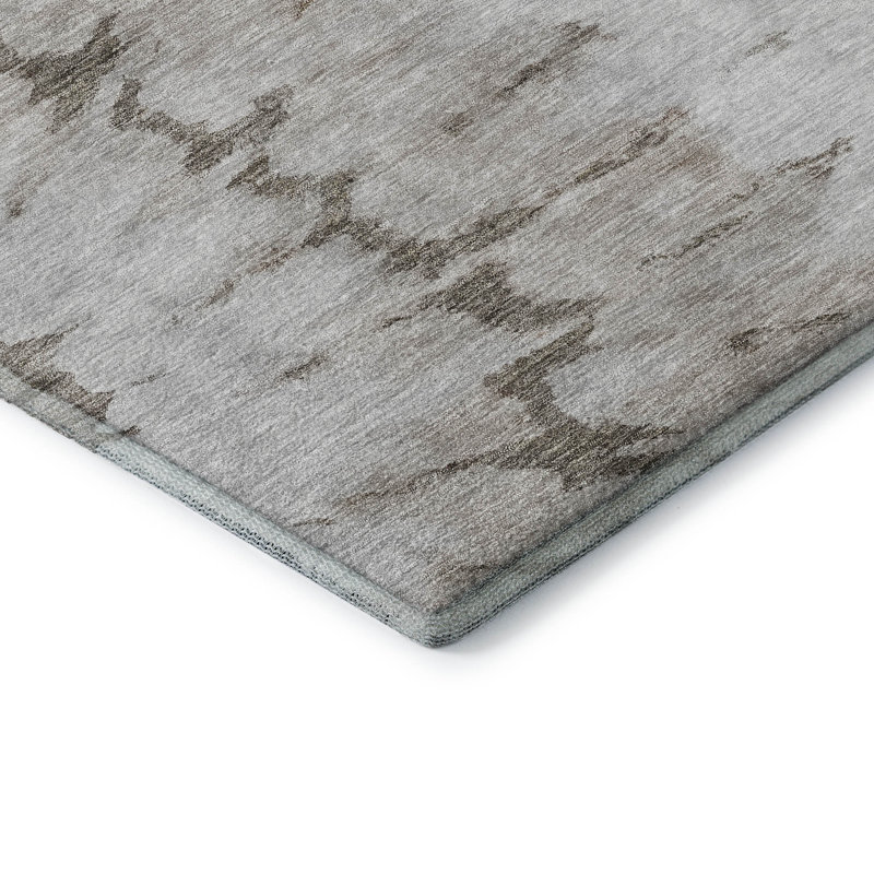 Tapis taupe Cerrito lavable à la machine de qualité supérieure, Tapis de couloir 2 pi 3 po x 7 pi 6 po