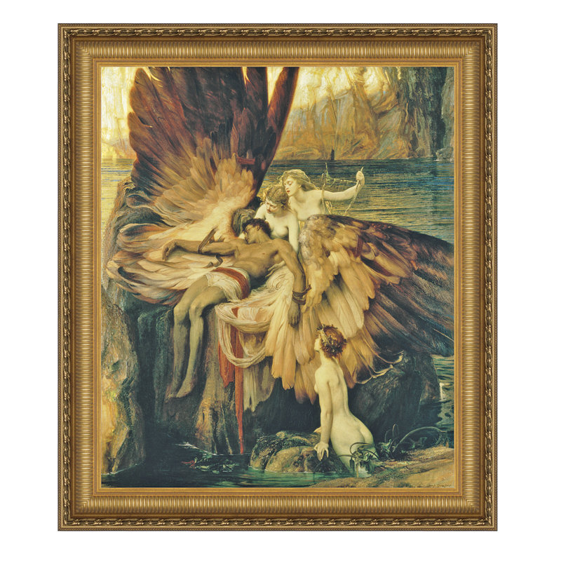 " The Lament For Icarus, 1898 " by Herbert James Draper, 35.25" H x 31.25" W x 1.875" D