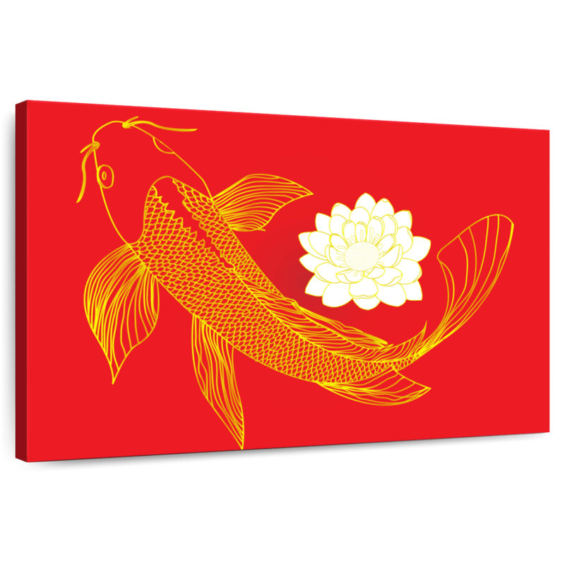 Oriental Koi Fish, 20" H x 30" W